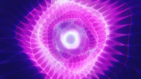 A mesmerizing pink and blue vortex with a geometric wireframe futuristic gl.. Stock Photos
