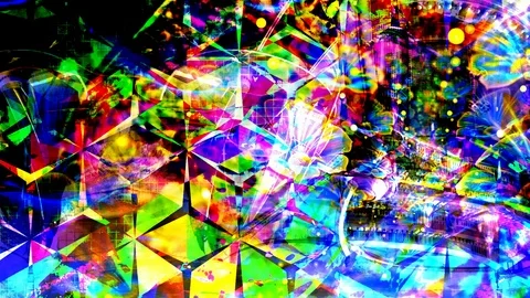 Mesmerizing Psychedelic Journey and Abstract Freaky Rainbow Trip Stock Footage 113143105