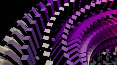 Mesmerizing Purple White Abstract Loop Background: Spiraling Geometric Kale.. Stock Footage 337601935