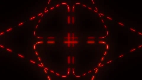 Mesmerizing red line pattern on black background Video stock 270411942