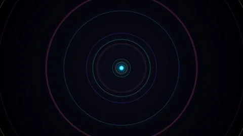 A mesmerizing ripple of concentric light in the dark cosmos 库存影片 335255940