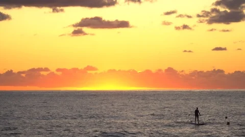 Mesmerizing sea sunset cloudy sky golden sun landscape ecology Stock Footage 116446687