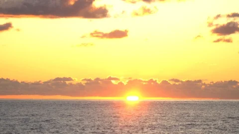 Mesmerizing sea sunset cloudy sky golden sun landscape ecology Stock Footage 116446884