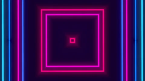 A mesmerizing seamless loop of abstract neon blue and teal glowing squares Stock Footage 262591265