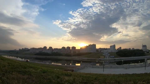 Mesmerizing Sky Above the City Stock Footage 199042565