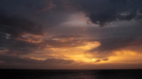 Mesmerizing sky and colorful clouds  over Mediterranean sea Stock Footage 26001360