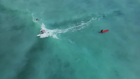 Mesmerizing Sky Outlook Coupled With Lively Wave Surfing Display Video stock 332872825