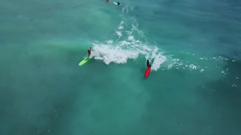 Mesmerizing Sky Outlook Coupled With Lively Wave Surfing Display Stock-Footage 332873047
