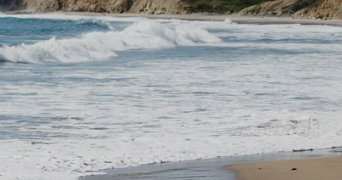 Mesmerizing Slow Motion Footage of Waves Crashing on the Beach - Stock Video Stock Footage 239477281
