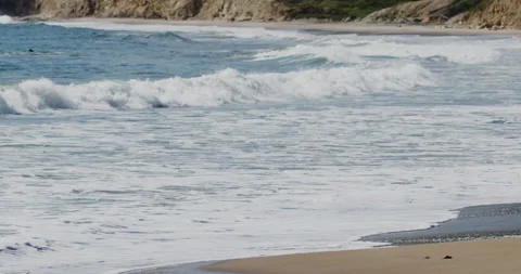 Mesmerizing Slow Motion Footage of Waves Crashing on the Beach - Stock Video Stock Footage 239477317