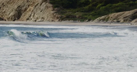 Mesmerizing Slow Motion Footage of Waves Crashing on the Beach - Stock Video Stock Footage 239478134