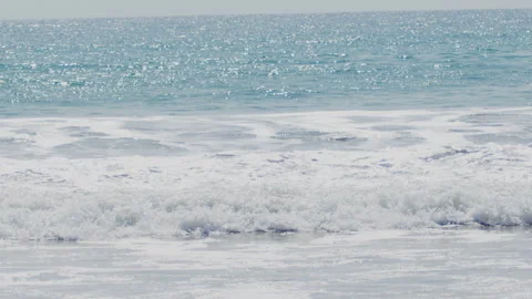 Mesmerizing Slow Motion Footage of Waves Crashing on the Beach - Stock Video Stock Footage 345006943