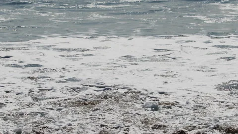 Mesmerizing Slow Motion Footage of Waves Crashing on the Beach - Stock Video Stock-Footage 345006977