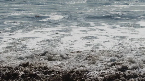 Mesmerizing Slow Motion Footage of Waves Crashing on the Beach - Stock Video Stock Footage 345007016