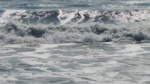Mesmerizing Slow Motion Footage of Waves Crashing on the Beach - Stock Video Stock Footage 345007022