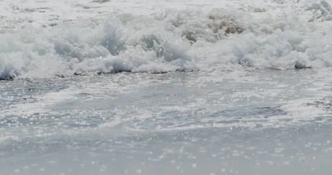 Mesmerizing Slow Motion Footage of Waves Crashing on the Beach - Stock Video Stock Footage 345007031