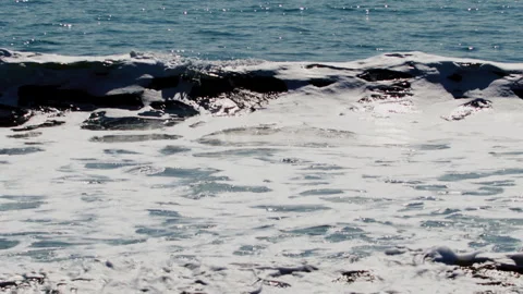 Mesmerizing Slow Motion Footage of Waves Crashing on the Beach - Stock Video Stock Footage 345007262