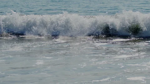 Mesmerizing Slow Motion Footage of Waves Crashing on the Beach - Stock Video Stock Footage 345007517