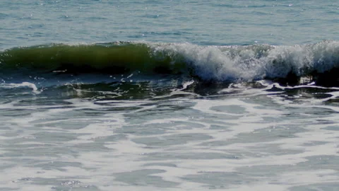 Mesmerizing Slow Motion Footage of Waves Crashing on the Beach - Stock Video Stock Footage 345007518