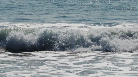 Mesmerizing Slow Motion Footage of Waves Crashing on the Beach - Stock Video Stock Footage 345007766