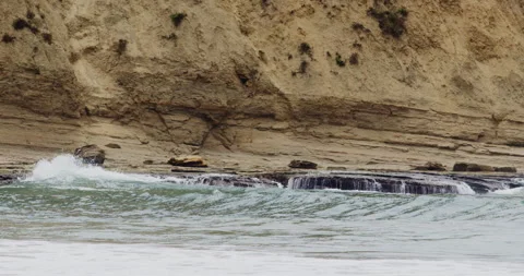Mesmerizing Slow Motion Waves Crashing on Rocky Beach - High-Quality Stock Stock Footage 240965770