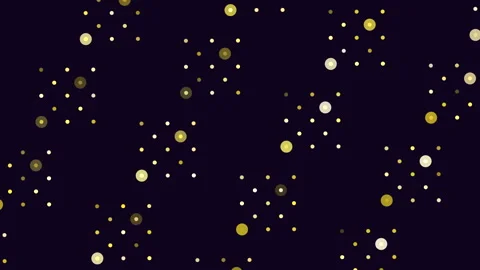 Mesmerizing snowflake pattern green dots on black background Stock Footage 258928680