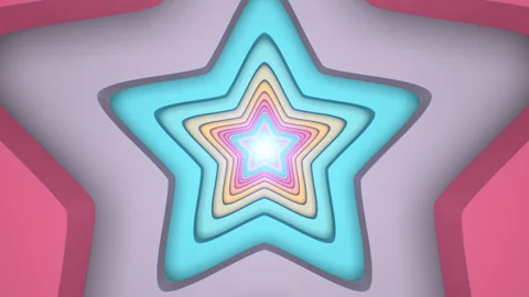 Mesmerizing Star Shape Layer Cutout 3D Tunnel In Soft Pastel Colors 库存影片 331297063