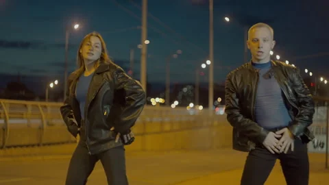 Mesmerizing Street Dance Performance by a Skilled Boy and Girl Duo Stock Footage 246707681