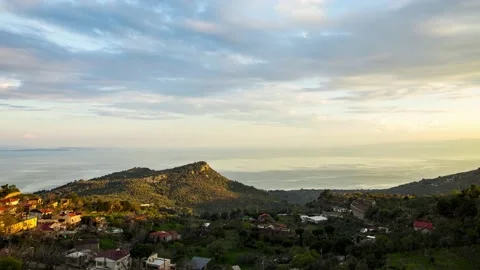 Mesmerizing Sunset and Windy Sea of Kayalar Village 스톡 동영상 239351671