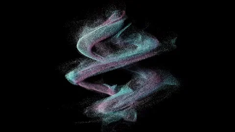 Mesmerizing Swirling Abstract Patterns of Colorful Particles Creating Dynam.. Stock Footage 314067809