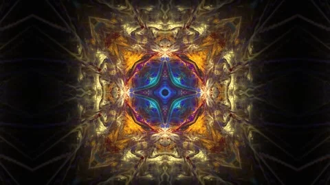 Mesmerizing symmetrical mandala motion Stock Footage 154711506