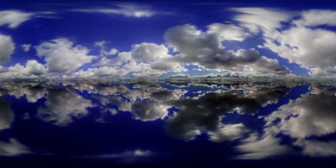 Mesmerizing Time-Lapse of Clouds Passing Over Reflective Water Stock Footage 260408919