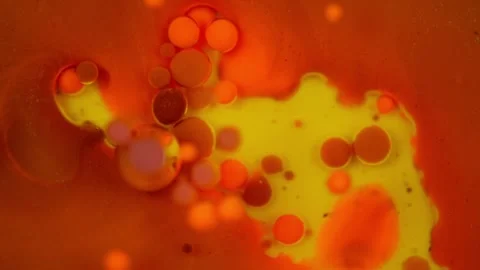 Mesmerizing Top View Macro: Multicolored Acrylic Paint and Oil Bubbles in Motion Stock-Footage 279563600