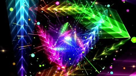 Mesmerizing triangle laser light tunnel Stock Footage 296474606