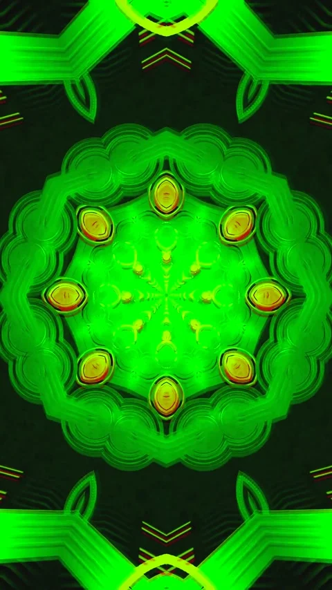 Mesmerizing tunnel loop with vibrant green patterns creates an immersive vi.. Video stock 321262901