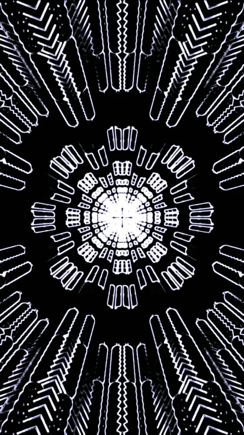 Mesmerizing tunnel video loop displays dynamic light patterns in seamless m.. Stock Footage 321269068