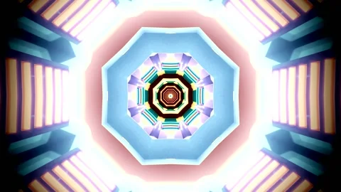 Mesmerizing tunnel video loop screensaver with vibrant colors and geometric.. Stock Footage 320046577