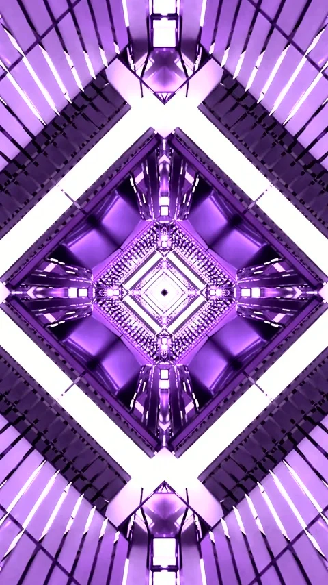 Mesmerizing tunnel video loop showcasing endless purple geometric patterns .. Stock-Footage 320353617