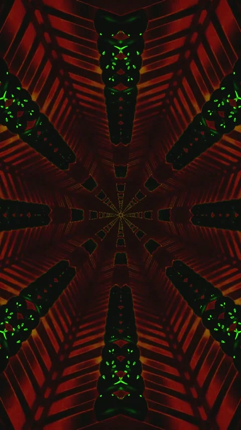Mesmerizing tunnel video loop with vibrant colors and patterns creating a s.. Stock Footage 321571717
