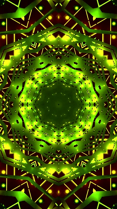 Mesmerizing tunnel video loop with vibrant green patterns and seamless tran.. Stock Footage 321572171