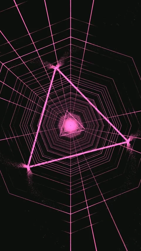 Mesmerizing tunnel video vj loop screensaver with seamless pink geometry Stock Footage 321262809