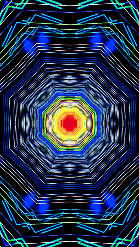 Mesmerizing tunnel video vj loop with vibrant colors and intricate patterns.. Stock Footage 321263307
