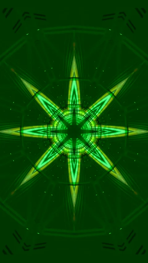 Mesmerizing tunnel video vj loop screensaver with vibrant green geometric p.. Stock Footage 321271568
