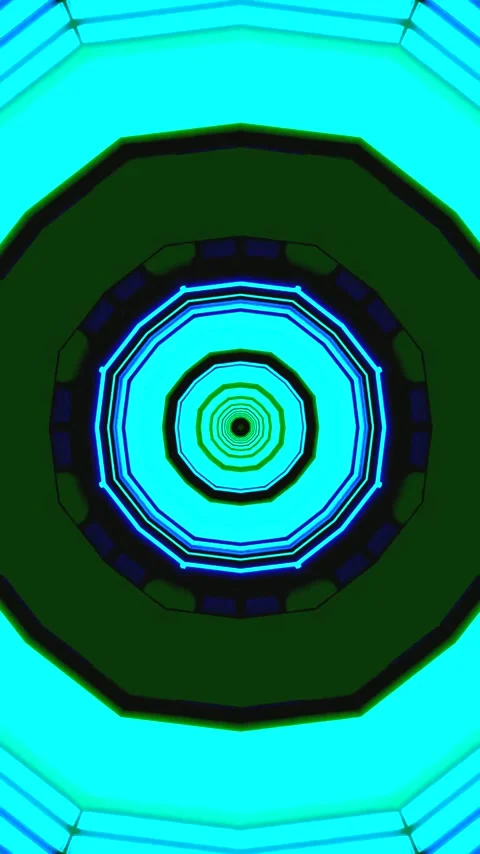 Mesmerizing tunnel visual display loop with vibrant colors and geometric pa.. Video stock 321572763