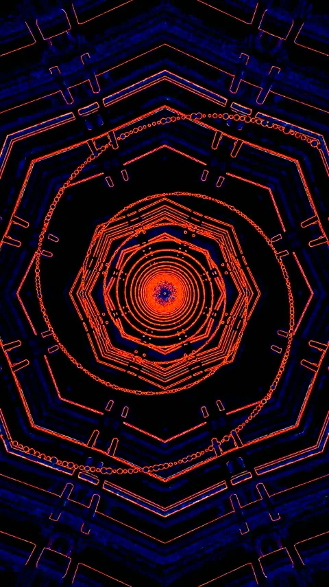 Mesmerizing tunnel visual loop screensaver offering a dynamic and colorful .. Stock Footage 321571424