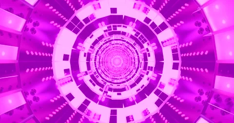 Mesmerizing tunnel vj loop screensaver in vibrant pink hues with Stock Footage 316607105