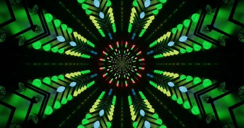 Mesmerizing vibrant patterns with lights and colors in a seamless Stock Footage 315917575