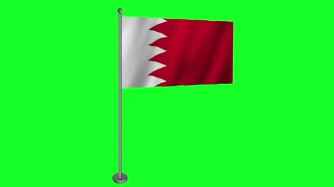Mesmerizing Video Capturing the Flag of Bahrain in Motion on Green Screen Stock Footage 274013944