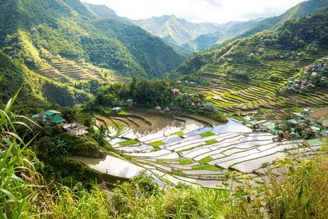 A mesmerizing view of Batad Rice Terraces, Luzon, Philippines Stock Photos