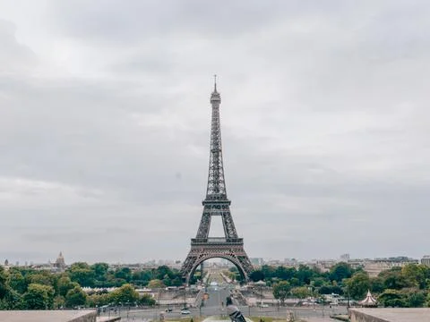 Mesmerizing view of Paris with the iconic Eiffel Tower in the center Stock Photos
